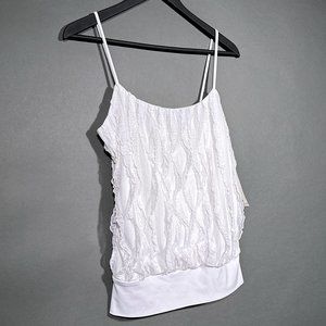 NWT Soulmates Camisole White Ruffles‎ Front/Back Sz M